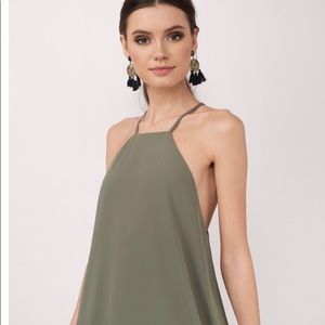 Olive green shift dress